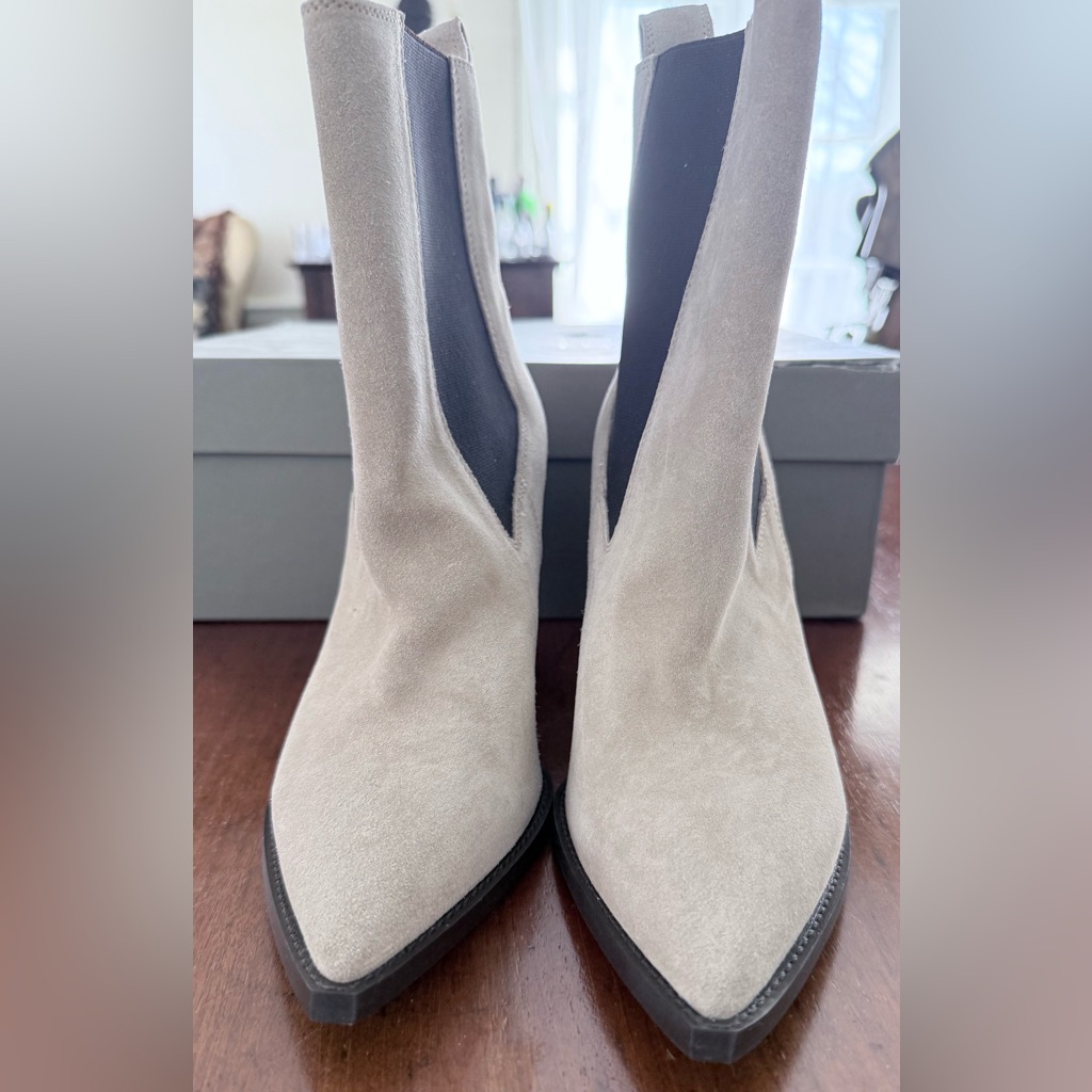 All Saints Beige Suede Ankle Boots